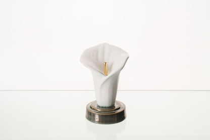 Calla Lily Keepsake Urn - White Matte | Ceramic - Pulvis Art Urns