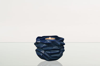 Candleholder Keepsake Urn For Ashes | Blue Melange | Ceramic Keepsake - Pulvis Art Urns