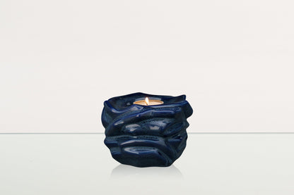 Candleholder Keepsake Urn For Ashes | Blue Melange | Ceramic Keepsake - Pulvis Art Urns