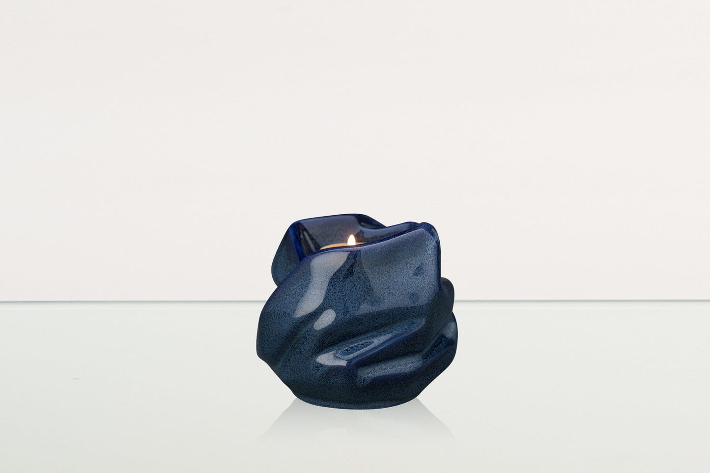 
                  
                    Pulvis Art Urns Keepsake Urn Cremation Keepsake Urn For Ashes With Candle | Blue Melange | Ceramic Urn
                  
                