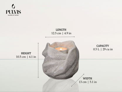 Pulvis Art Urns Keepsake Urn Cremation Keepsake Urn For Ashes With Candle | Cobalt Metallic | Ceramic Urn