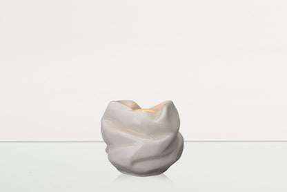 Cremation Keepsake Urn For Ashes With Candle | Off-white | Ceramic Urn - Pulvis Art Urns