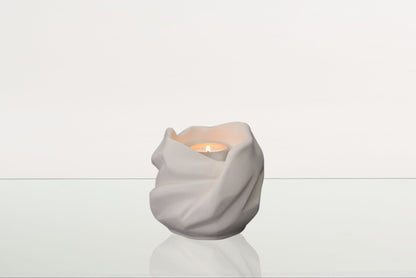 Cremation Keepsake Urn For Ashes With Candle | Unglazed | Ceramic Urn - Pulvis Art Urns