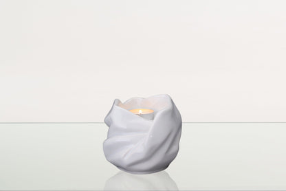 Cremation Keepsake Urn For Ashes With Candle | White | Ceramic Urn - Pulvis Art Urns