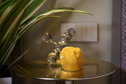 Cremation Keepsake Urn "Precious" - Small Keepsake |Amber Yellow | Ceramic - Pulvis Art Urns