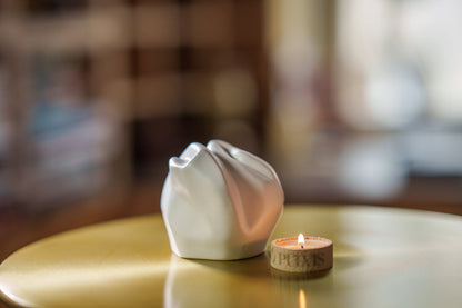 Cremation Keepsake Urn "Precious" - Small Keepsake | Pearly White | Ceramic - Pulvis Art Urns