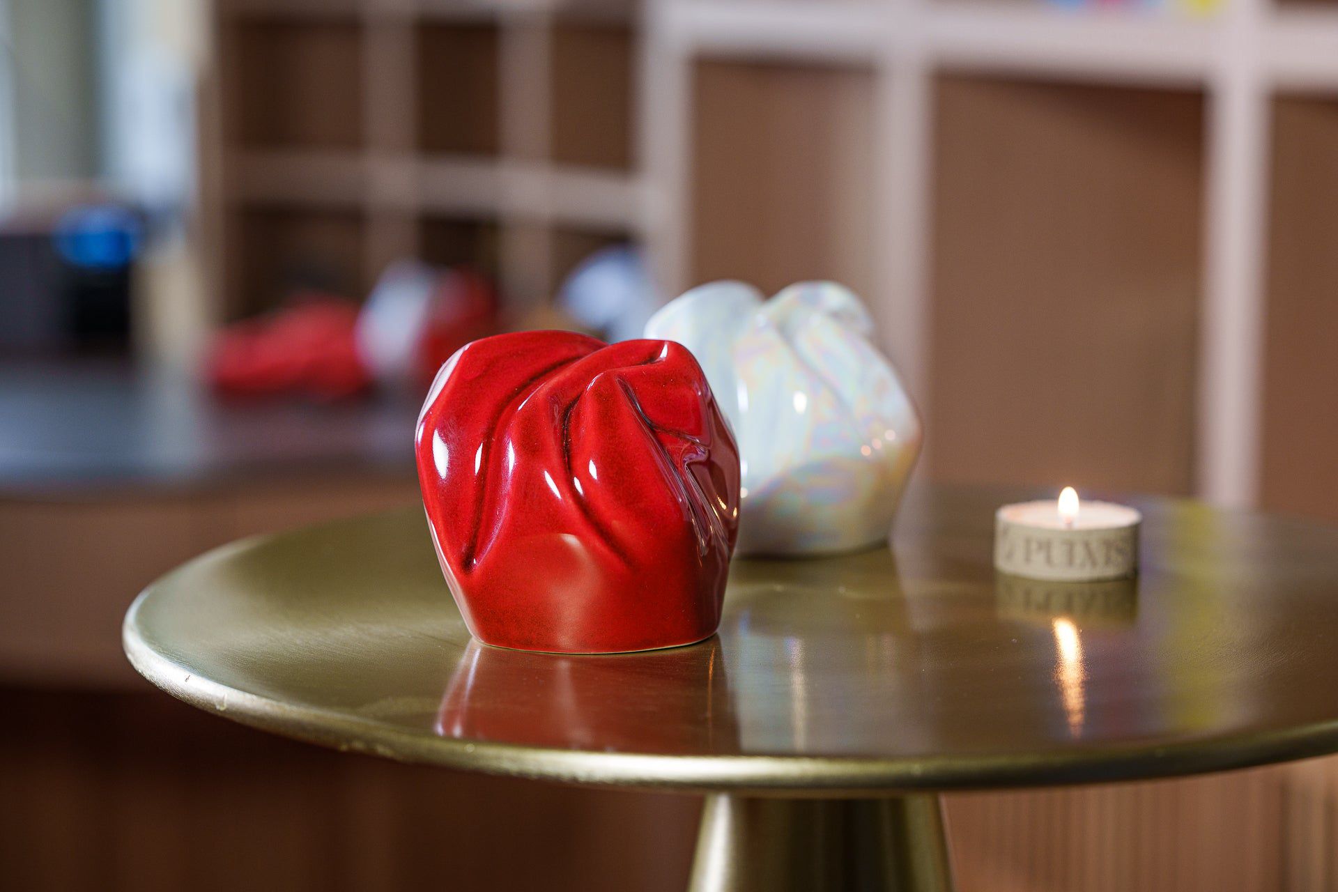 Cremation Keepsake Urn "Precious" - Small Keepsake | Red | Ceramic - Pulvis Art Urns