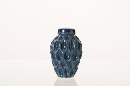 Cremation Urn "Echo" - 3D Printed Ceramic Urn | Blue Melange | Keepsake - Pulvis Art Urns