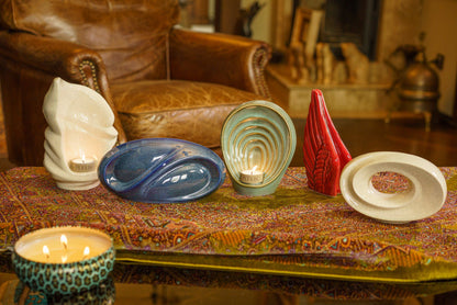 Eternity Handmade Cremation Keepsake Urn - Small | Blue Melange | Ceramic - Pulvis Art Urns