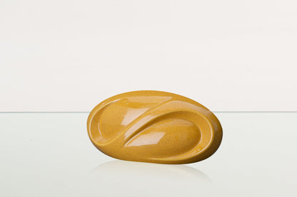 Eternity Handmade Cremation Keepsake Urn - Small Urn | Amber Yellow | Ceramic - Pulvis Art Urns