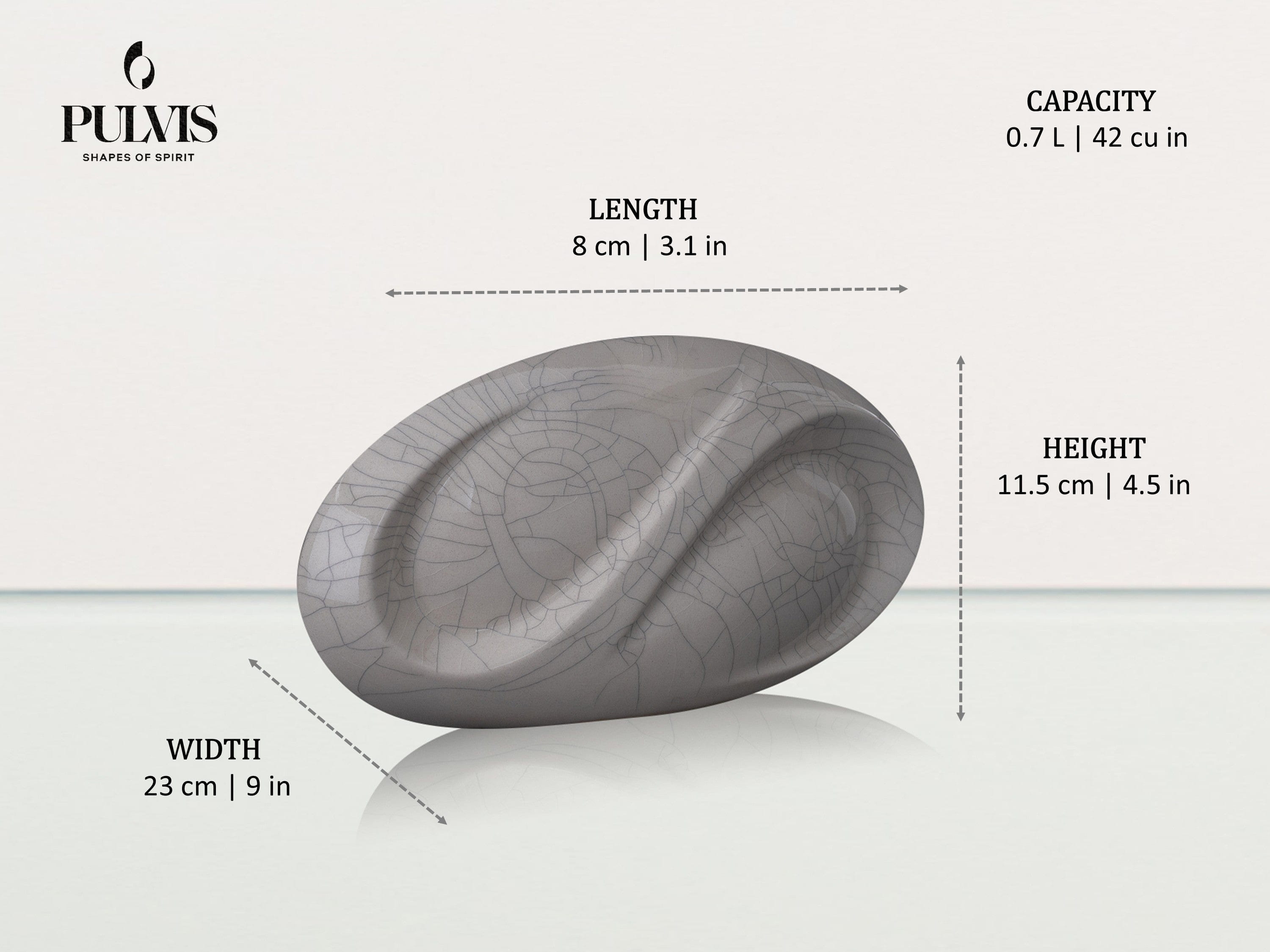 Pulvis Art Urns Keepsake Urn Eternity Handmade Cremation Keepsake Urn - Small Urn | Off-white | Ceramic