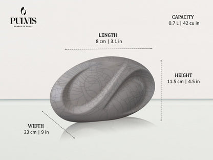 Pulvis Art Urns Keepsake Urn Eternity Handmade Cremation Keepsake Urn - Small Urn | Off-white | Ceramic