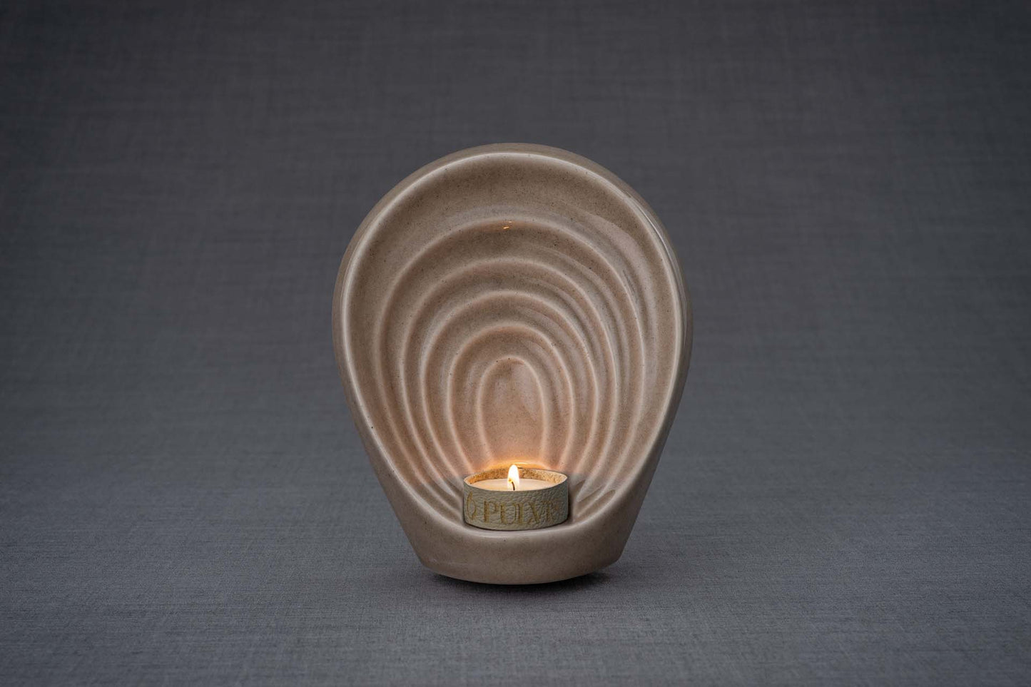 Pulvis Art Urns Keepsake Urn Handmade Cremation Keepsake Urn "Guardian" - Small | Beige Grey | Ceramic