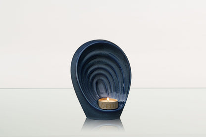Handmade Cremation Keepsake Urn "Guardian" - Small | Blue Melange | Ceramic - Pulvis Art Urns
