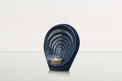 Handmade Cremation Keepsake Urn "Guardian" - Small | Blue Melange | Ceramic - Pulvis Art Urns