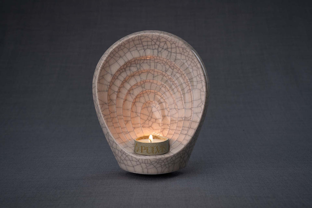 Pulvis Art Urns Keepsake Urn Handmade Cremation Keepsake Urn "Guardian" - Small | Craquelure | Ceramic