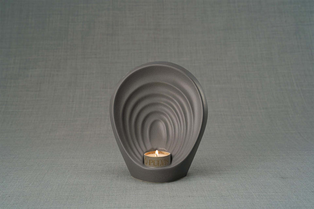 Pulvis Art Urns Keepsake Urn Handmade Cremation Keepsake Urn "Guardian" - Small | Gray Matte | Ceramic