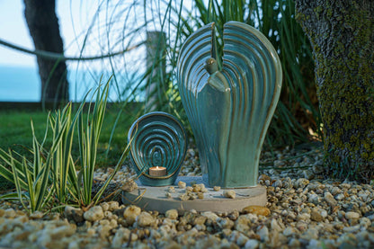 Handmade Cremation Keepsake Urn "Guardian" - Small Urn | Oily Green Melange | Ceramic - Pulvis Art Urns