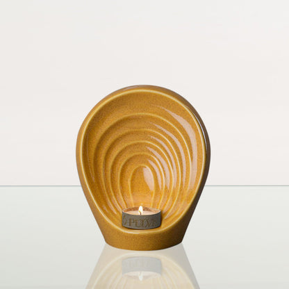 Handmade Cremation Keepsake Urn "Guardian" - Small Urn | Amber Yellow | Ceramic - Pulvis Art Urns