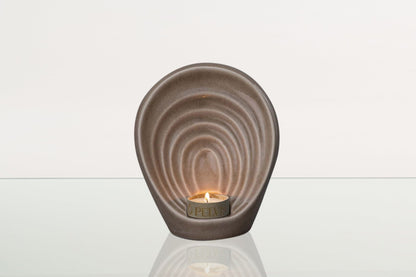 Handmade Cremation Keepsake Urn "Guardian" - Small Urn | Beige Grey | Ceramic - Pulvis Art Urns