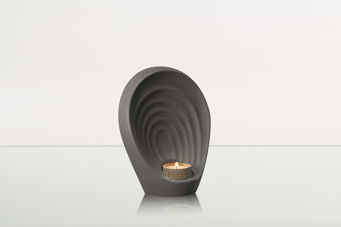 Pulvis Art Urns Keepsake Urn Handmade Cremation Keepsake Urn "Guardian" - Small Urn | Gray Matte | Ceramic