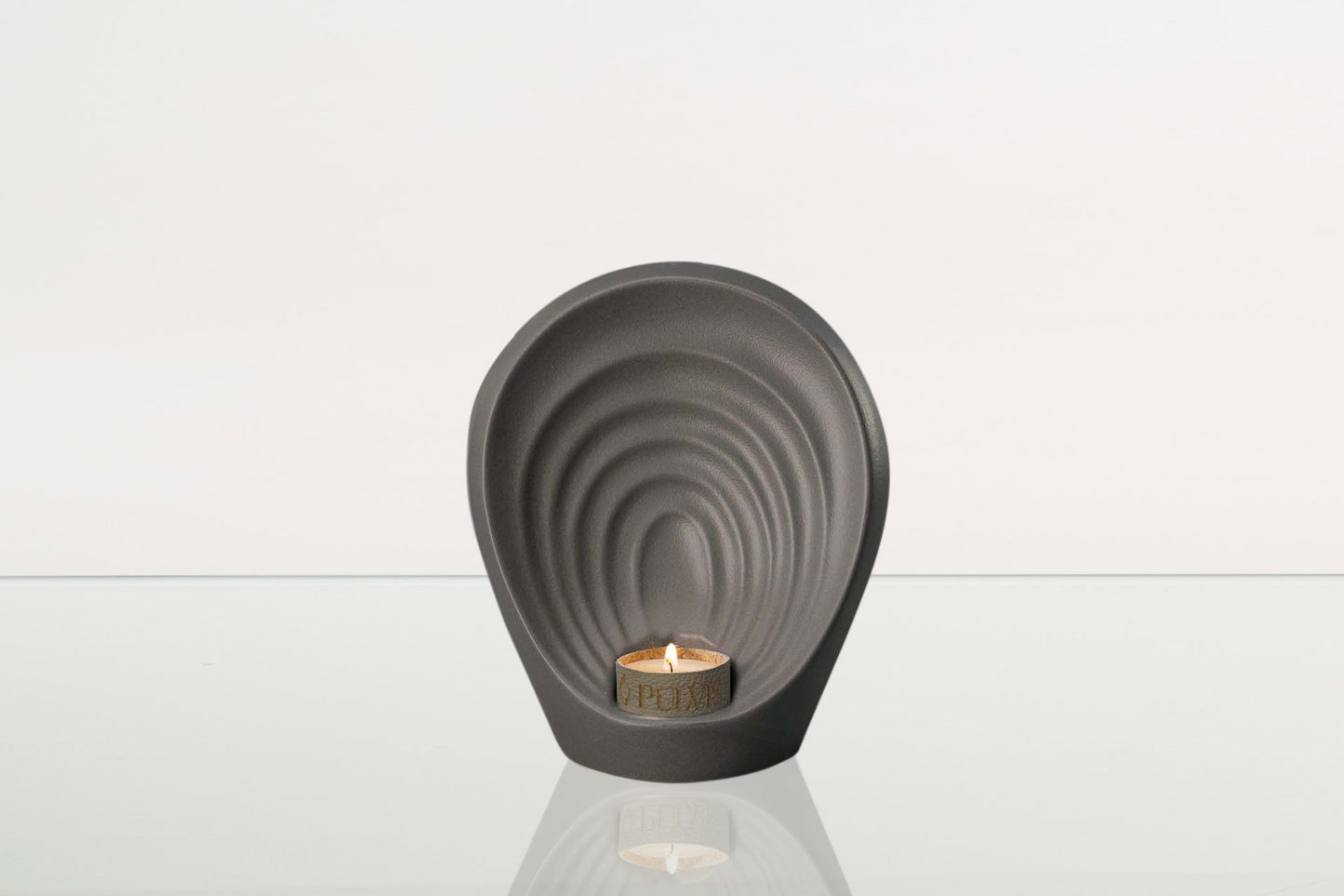 Pulvis Art Urns Keepsake Urn Handmade Cremation Keepsake Urn "Guardian" - Small Urn | Gray Matte | Ceramic