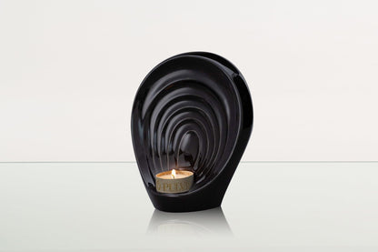 Handmade Cremation Keepsake Urn "Guardian" - Small Urn | Lamp Black | Ceramic - Pulvis Art Urns