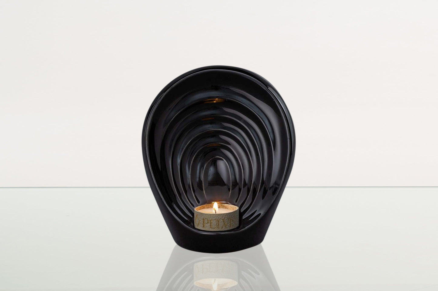Pulvis Art Urns Keepsake Urn Handmade Cremation Keepsake Urn "Guardian" - Small Urn | Lamp Black | Ceramic