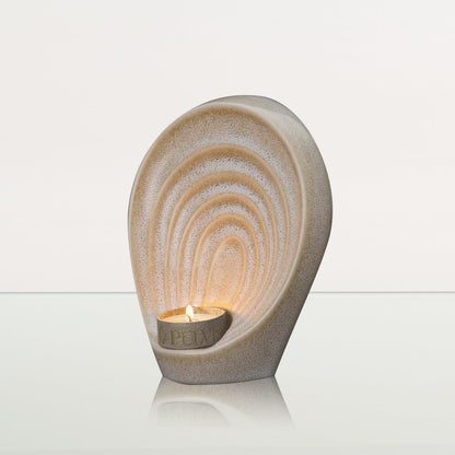 Handmade Cremation Keepsake Urn "Guardian" - Small Urn | Light Sand Melange | Ceramic - Pulvis Art Urns