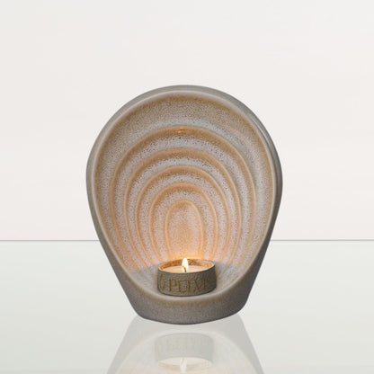 Handmade Cremation Keepsake Urn "Guardian" - Small Urn | Light Sand Melange | Ceramic - Pulvis Art Urns