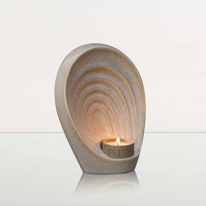 Handmade Cremation Keepsake Urn "Guardian" - Small Urn | Light Sand Melange | Ceramic - Pulvis Art Urns
