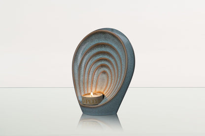 Handmade Cremation Keepsake Urn "Guardian" - Small Urn | Oily Green Melange | Ceramic - Pulvis Art Urns