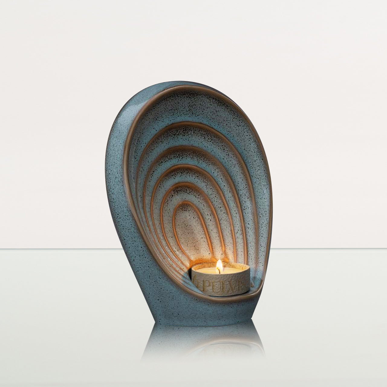 Handmade Cremation Keepsake Urn "Guardian" - Small Urn | Oily Green Melange | Ceramic - Pulvis Art Urns