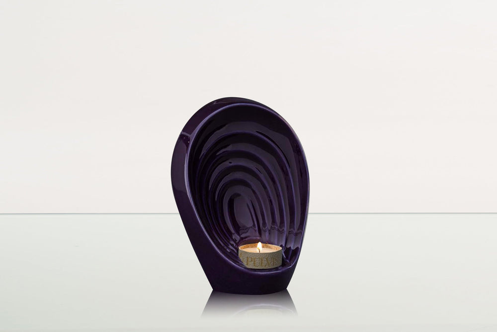 Pulvis Art Urns Keepsake Urn Handmade Cremation Keepsake Urn "Guardian" - Small Urn | Violet | Ceramic