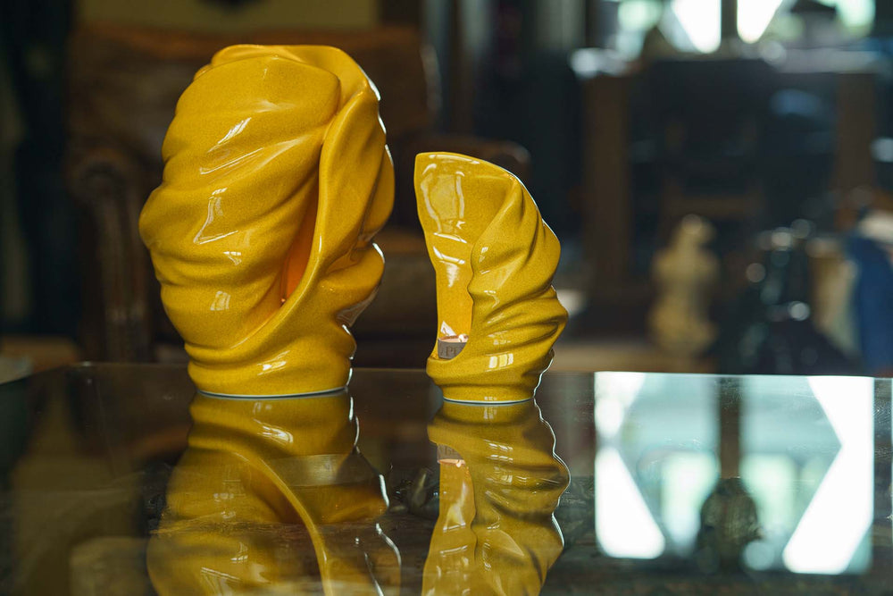 
                  
                    Pulvis Art Urns Keepsake Urn Handmade Cremation Keepsake Urn "Light" - Small | Amber Yellow | Ceramic
                  
                
