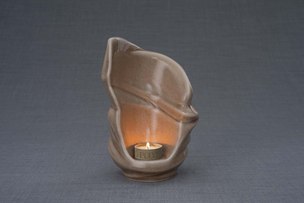 
                  
                    Pulvis Art Urns Keepsake Urn Handmade Cremation Keepsake Urn "Light" - Small | Beige Grey | Ceramic
                  
                
