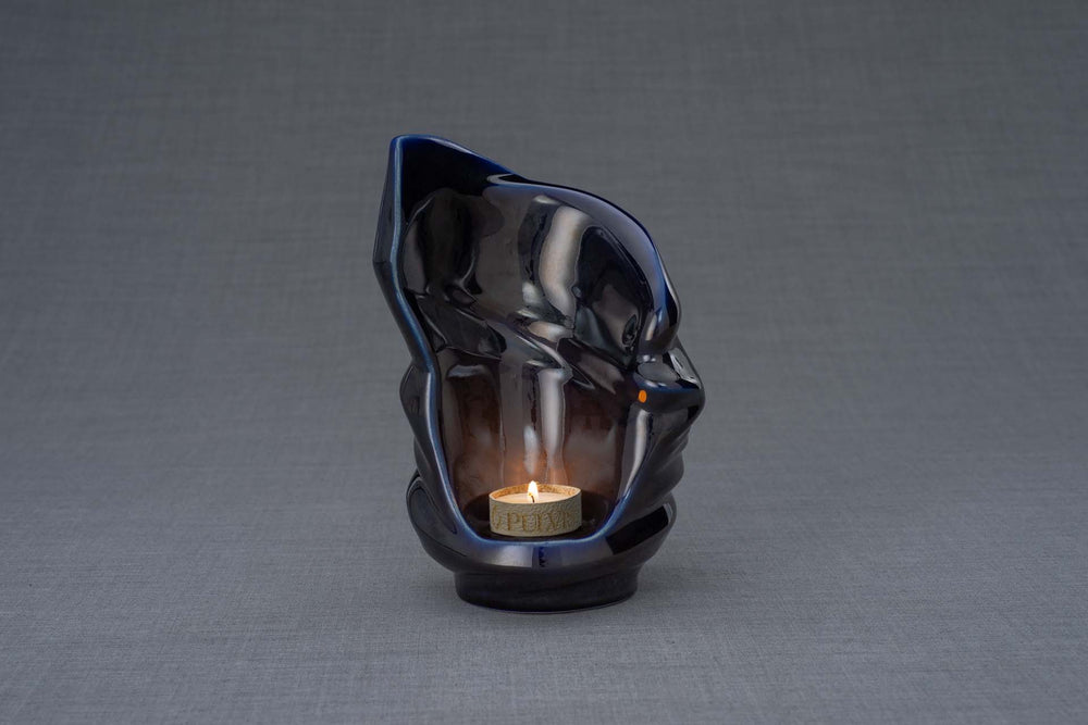 Pulvis Art Urns Keepsake Urn Handmade Cremation Keepsake Urn "Light" - Small | Cobalt Metallic | Ceramic