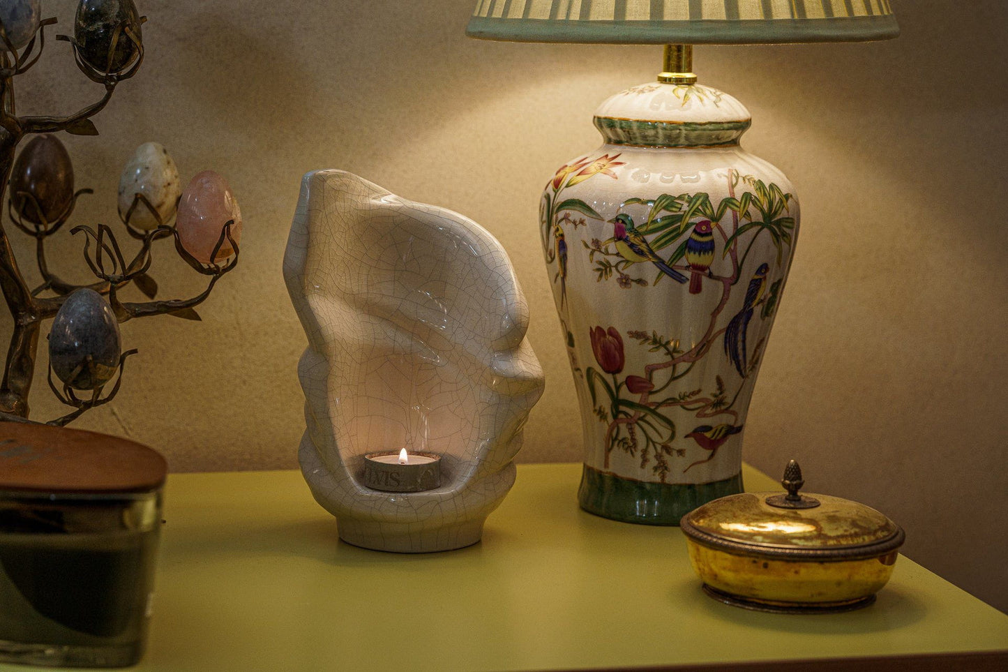 
                  
                    Pulvis Art Urns Keepsake Urn Handmade Cremation Keepsake Urn "Light" - Small | Craquelure | Ceramic
                  
                