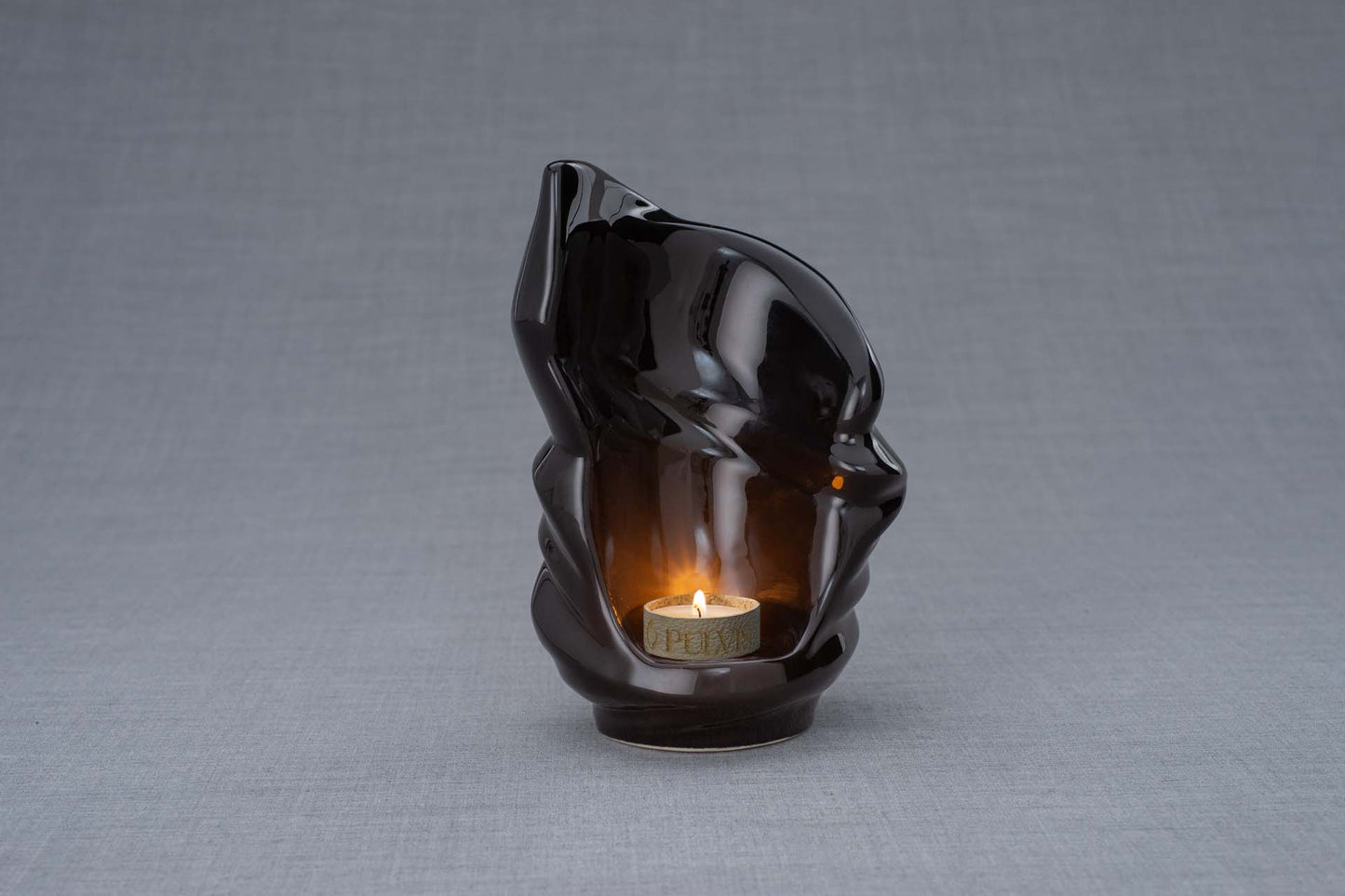 Pulvis Art Urns Keepsake Urn Handmade Cremation Keepsake Urn "Light" - Small | Lamp Black | Ceramic
