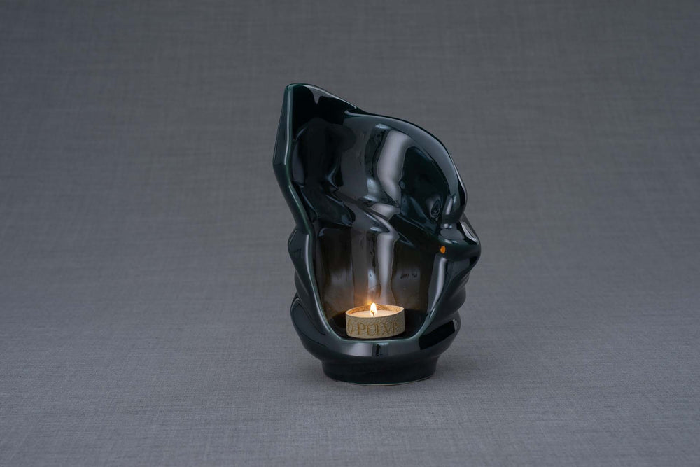 Pulvis Art Urns Keepsake Urn Handmade Cremation Keepsake Urn "Light" - Small | Oxide Green | Ceramic