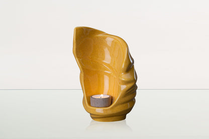 Handmade Cremation Keepsake Urn "Light" - Small Urn | Amber Yellow | Ceramic - Pulvis Art Urns