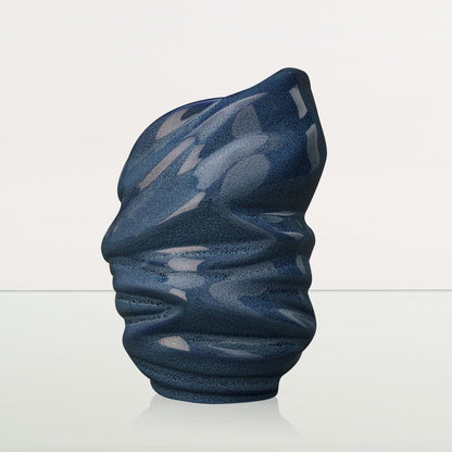 Handmade Cremation Keepsake Urn "Light" - Small Urn | Blue Melange | Ceramic - Pulvis Art Urns