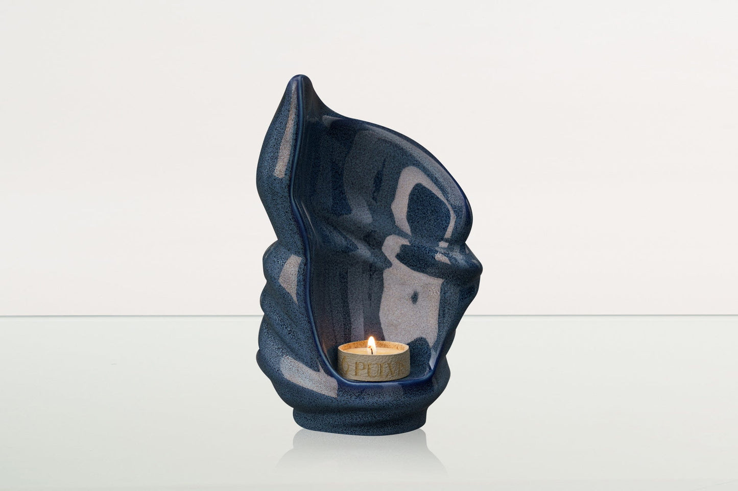 Pulvis Art Urns Keepsake Urn Handmade Cremation Keepsake Urn "Light" - Small Urn | Blue Melange | Ceramic