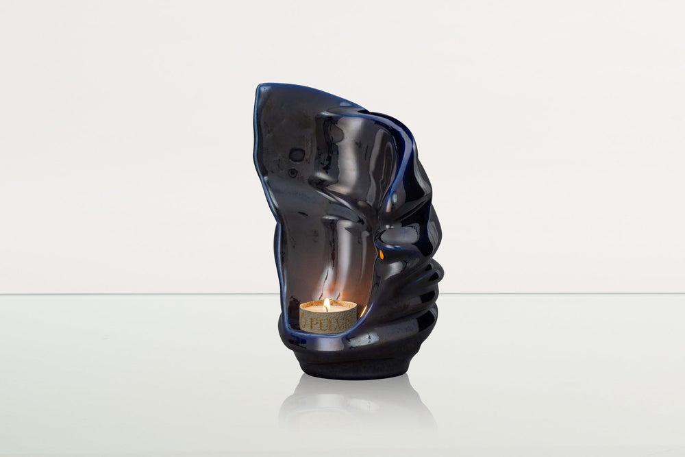 
                  
                    Pulvis Art Urns Keepsake Urn Handmade Cremation Keepsake Urn "Light" - Small Urn | Cobalt Metallic | Ceramic
                  
                