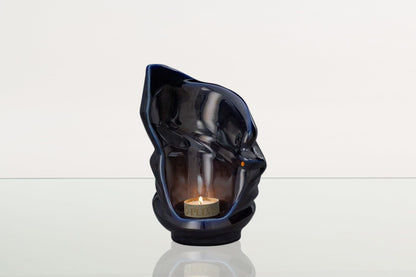 Handmade Cremation Keepsake Urn "Light" - Small Urn | Cobalt Metallic | Ceramic - Pulvis Art Urns