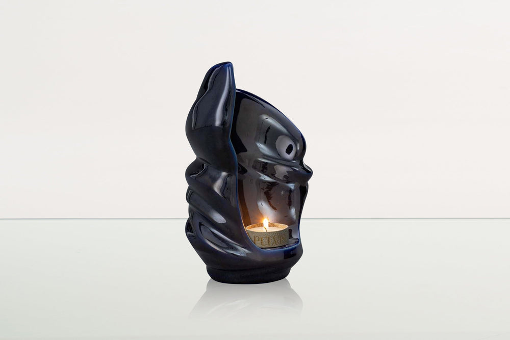 Pulvis Art Urns Keepsake Urn Handmade Cremation Keepsake Urn "Light" - Small Urn | Cobalt Metallic | Ceramic