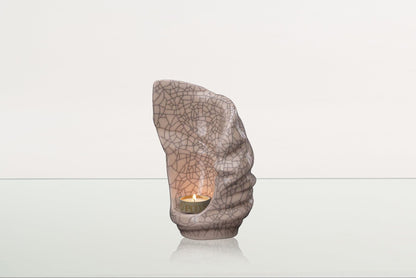 Handmade Cremation Keepsake Urn "Light" - Small Urn | Craquelure | Ceramic - Pulvis Art Urns