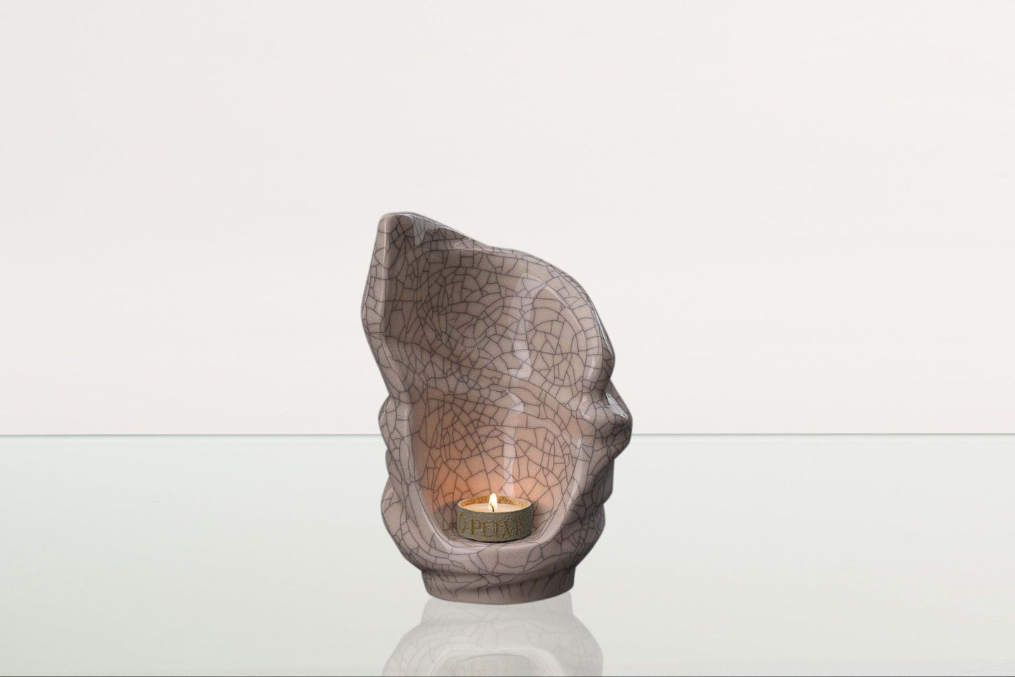 Pulvis Art Urns Keepsake Urn Handmade Cremation Keepsake Urn "Light" - Small Urn | Craquelure | Ceramic