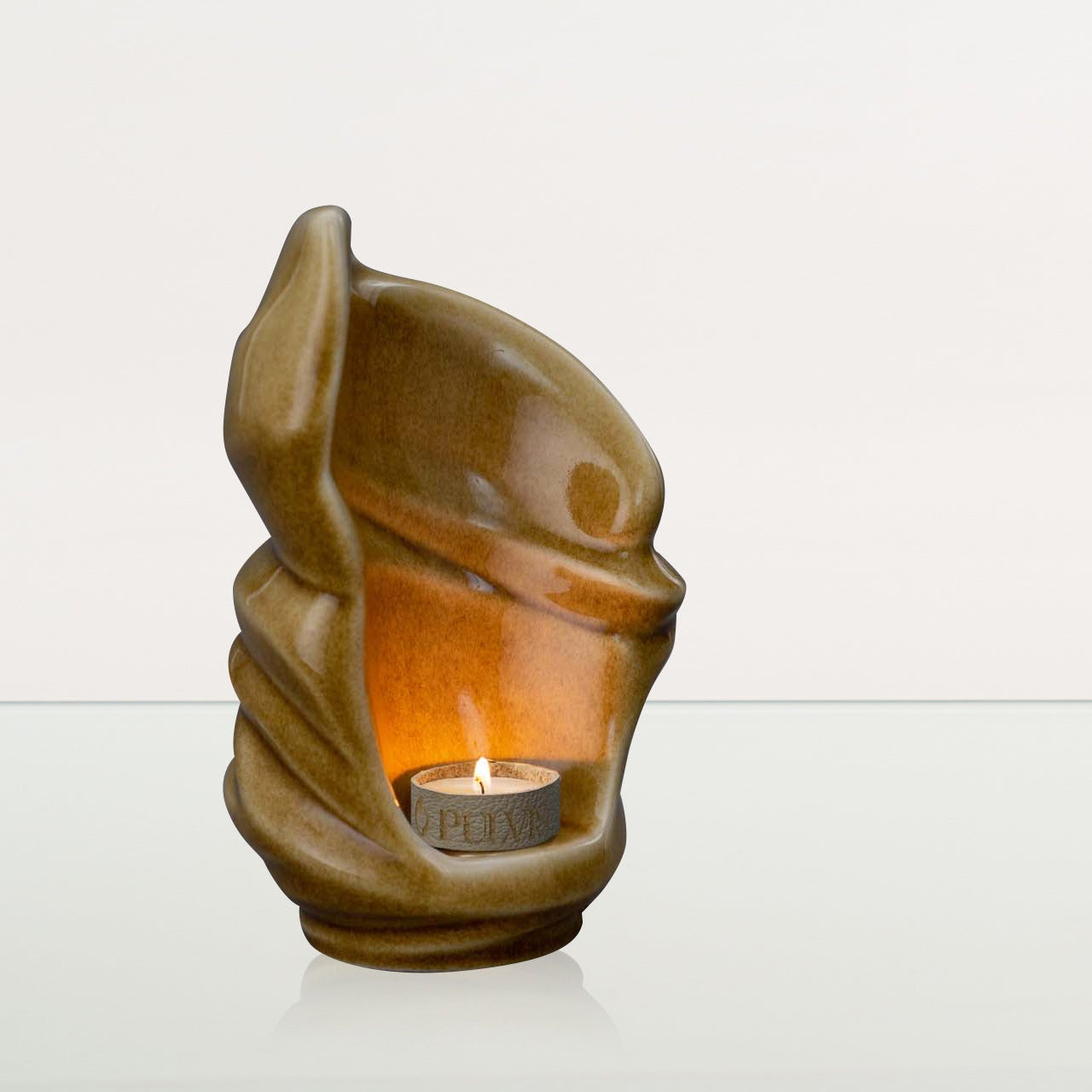 Handmade Cremation Keepsake Urn "Light" - Small Urn | Dark Sand | Ceramic - Pulvis Art Urns