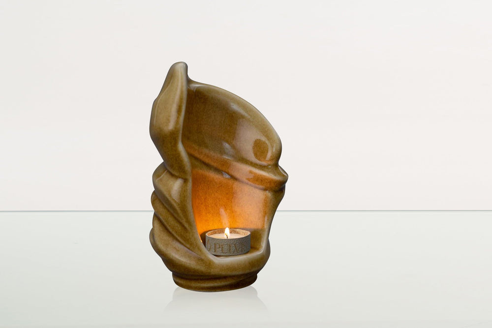 Pulvis Art Urns Keepsake Urn Handmade Cremation Keepsake Urn "Light" - Small Urn | Dark Sand | Ceramic